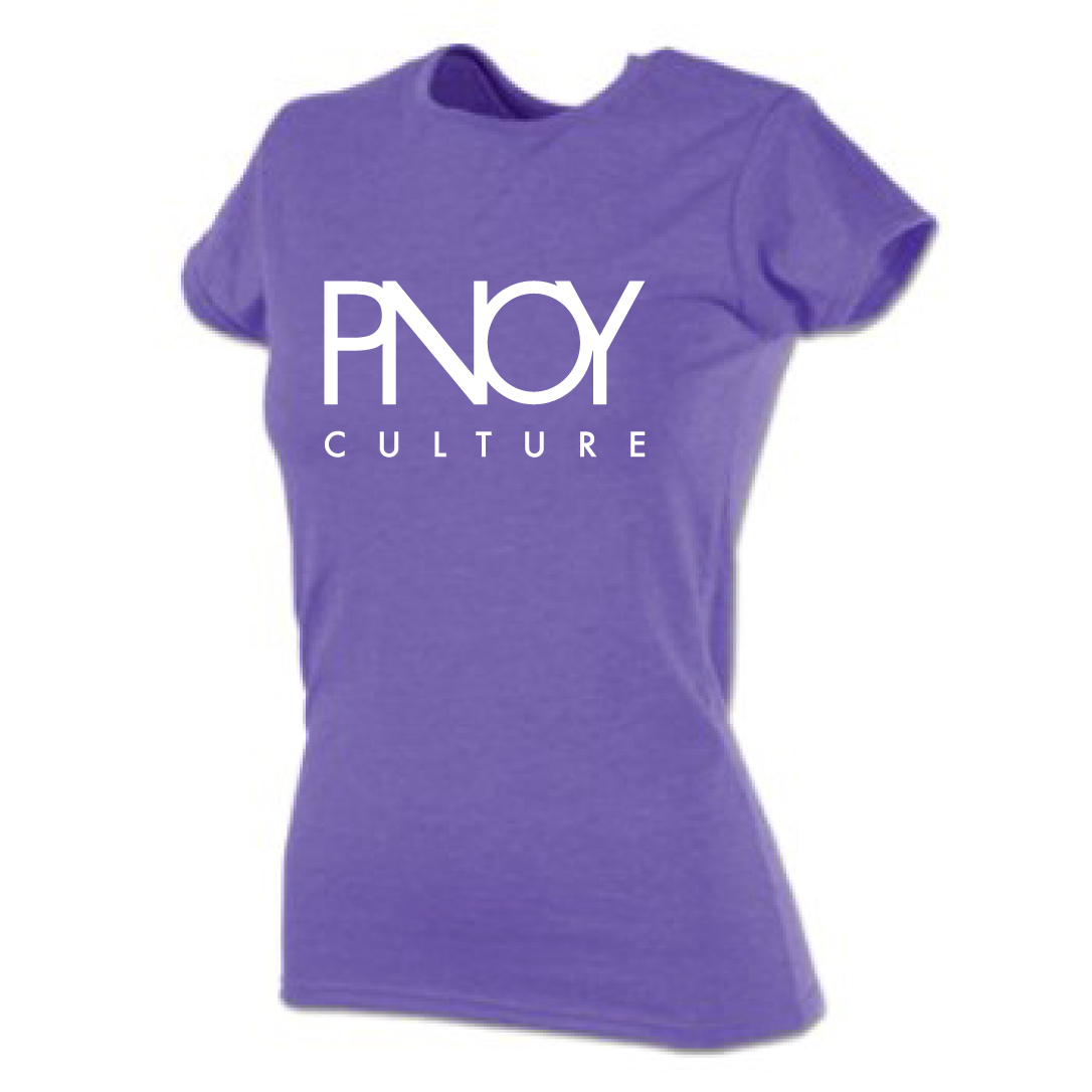 PNOY Filipino Culture Ladies Tee Shirt in Heather Purple - Click Image to Close
